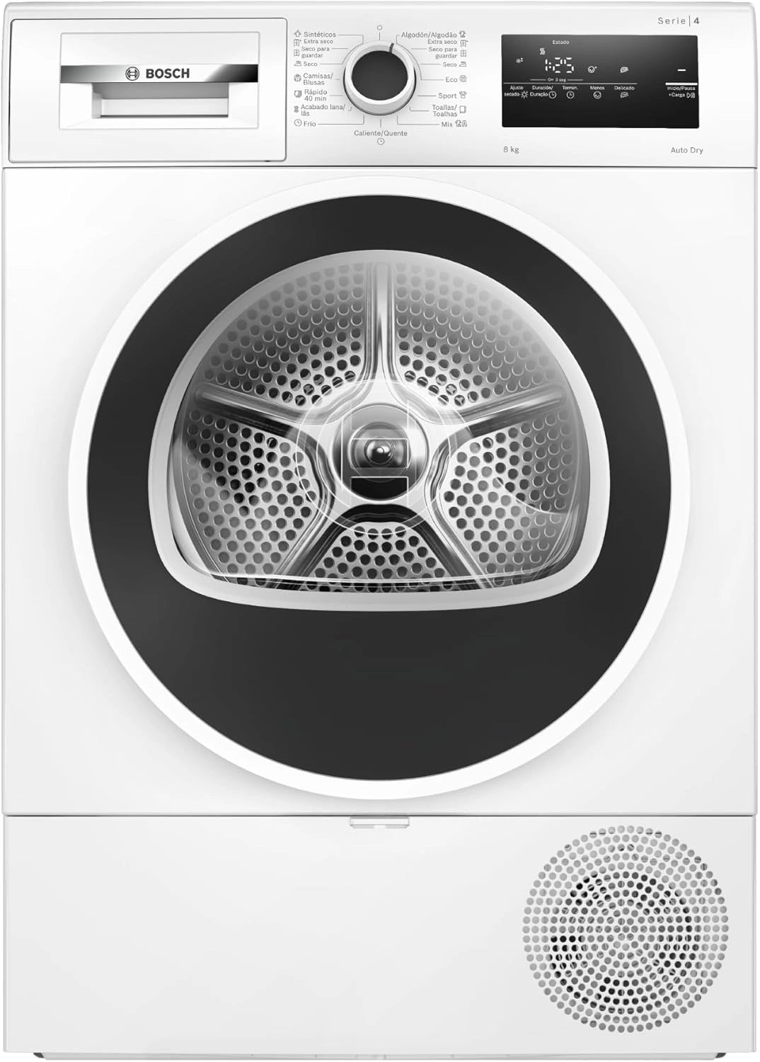 Secadora Bosch 8kg con Bomba de Calor, AutoDry y Tecnolog¨ªa Antivibraci¨®n, Blanco