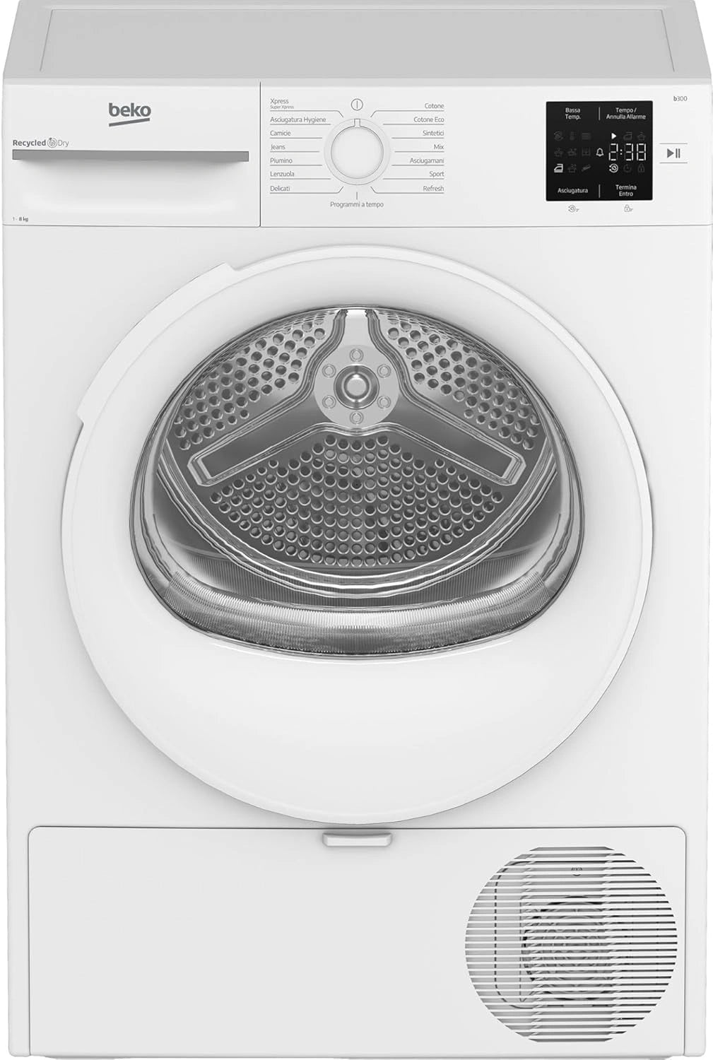 Beko BMTR38W - Secadora 8 kg, bomba calor, pantalla digital, eficiencia energ¨¦tica D
