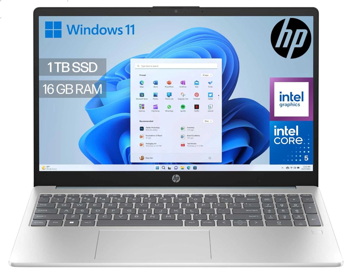 Port¨¢til HP 15.6" FHD, Intel Core i5, 16GB RAM, 1TB SSD, Gr¨¢ficos Intel, Win 11, Azul, QWERTY Espa?ol