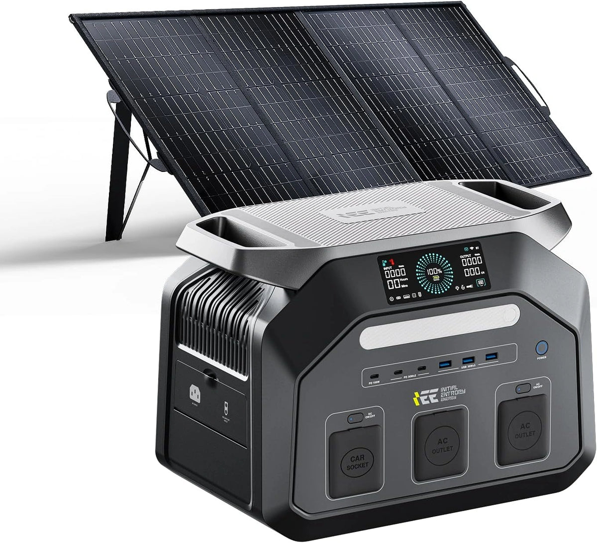Estaci¨®n de Energ¨ªa Port¨¢til IEE P1800 1800W con Bater¨ªa LiFePO4, Generador Solar 200W para Camping y Hogar