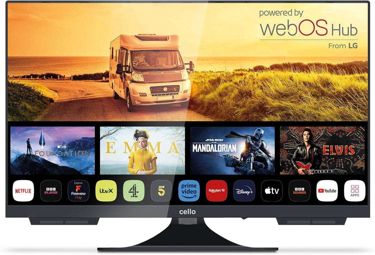 Televisor Inteligente Cello 22'' para Caravana y Camper con WebOS y Bluetooth