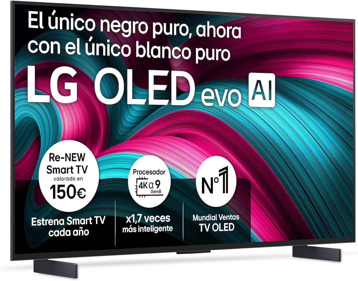 Televisor OLED 42'' LG 4K, Smart TV AI con WebOS, Dolby Vision, Atmos, AMD FreeSync, Compatible con Alexa y Google