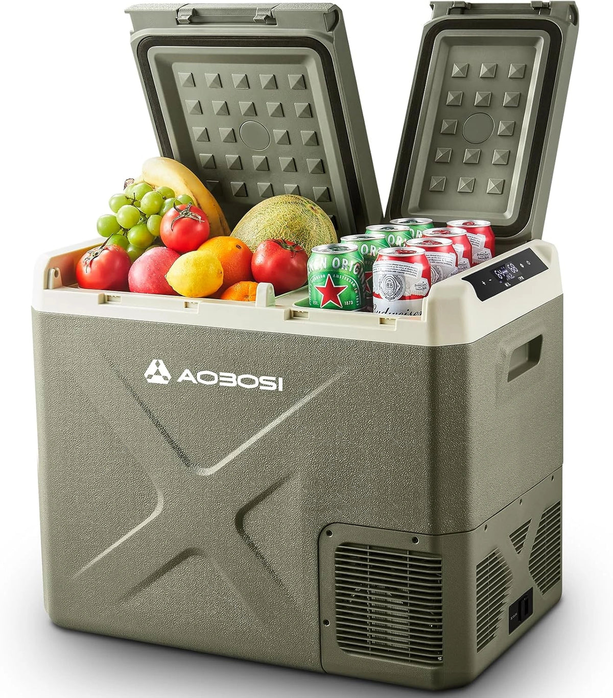 Nevera Port¨¢til AAOBOSI 40L con Compresor de Doble Zona, Enfriamiento -20¡ãC a 20¡ãC, Compatible con 12/24V DC y 100-240V AC, Ideal para Hogar, Camping, Viajes y Veh¨ªculos