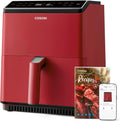 Freidora de Aire Cosori Dual Blaze 6,4L WiFi, 11 Funciones, Control de Temperatura y Tiempo, M¨¢s de 90 Recetas en Espa?ol, Compatible con Lavavajillas, Color Rojo