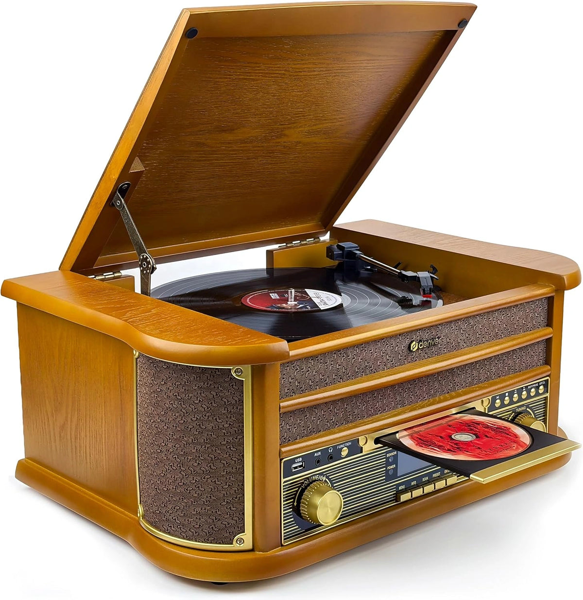 Cadena Musical Retro Denver MRD-51 con Tocadiscos y Grabaci¨®n USB